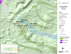 Plan Map of the Boundary West Prospect with Drill Hole Locations