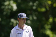 J.T. Poston watches his shot off the second tee during the final round of the John Deere Classic golf tournament, Sunday, July 3, 2022, at TPC Deere Run in Silvis, Ill. (AP Photo/Charlie Neibergall)