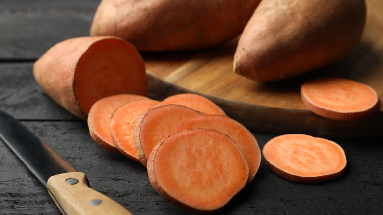 sliced sweet potatoes