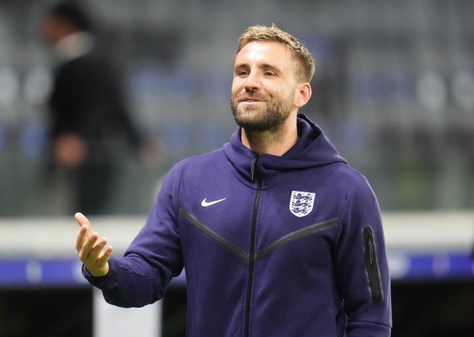 Concern: It remains to be seen if Luke Shaw will play any part for England at Euro 2024 (Adam Davy/PA Wire)