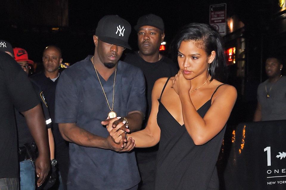 NEW YORK, NY - AUGUST 12:  Sean Diddy Combs and Cassie Ventura are seen leaving 1 OAK Nightclub on August 12, 2015 in New York City.  (Photo by NCP/Star Max/GC Images)