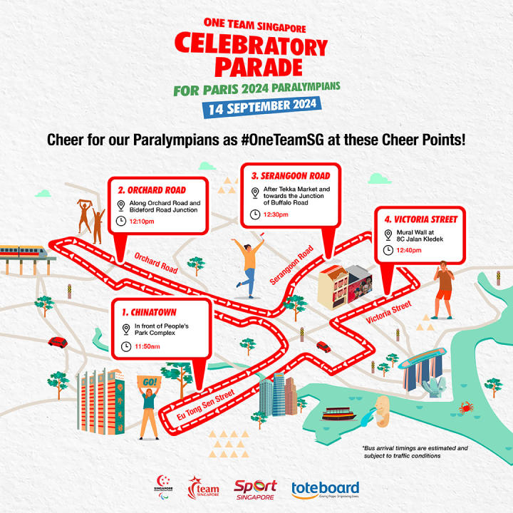 You can support our Paralympians at these 'Cheer Points' on 14 September. (Photo: Sport Singapore).