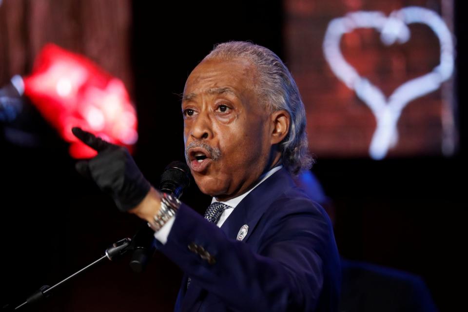 Reverend Al Sharpton speaks during a memorial service for George Floyd following his death in Minneapolis: Reuters