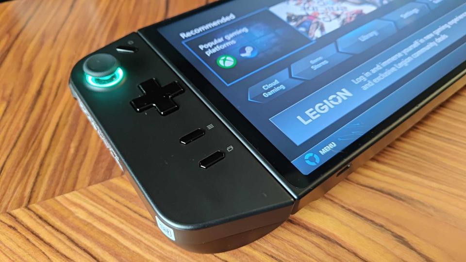 Close up of Lenovo Legion GO controller