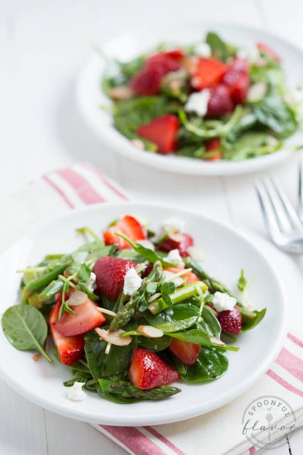 Strawberry, Spinach, and Asparagus Salad