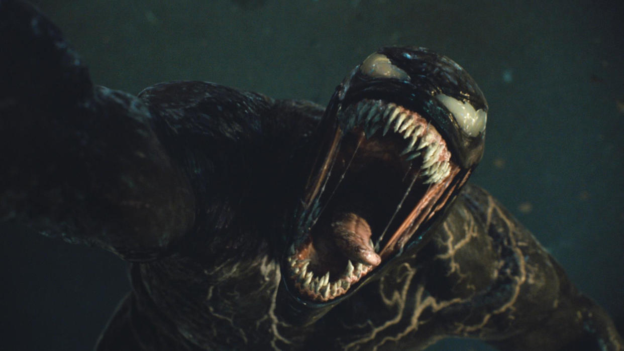 Tom Hardy returns to the role of journalist Eddie Brock and the titular symbiote in 'Venom: Let There Be Carnage'. (Sony/Marvel)