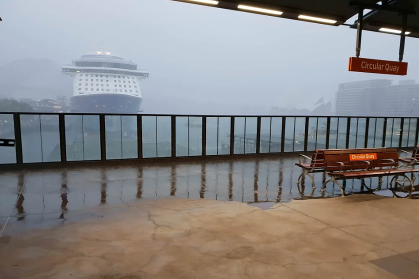 The city received 106mm in between 5am and 9am on Wednesday. Pictured: Circular Quay. Source: Reddit/ AlwaysDoingNothing