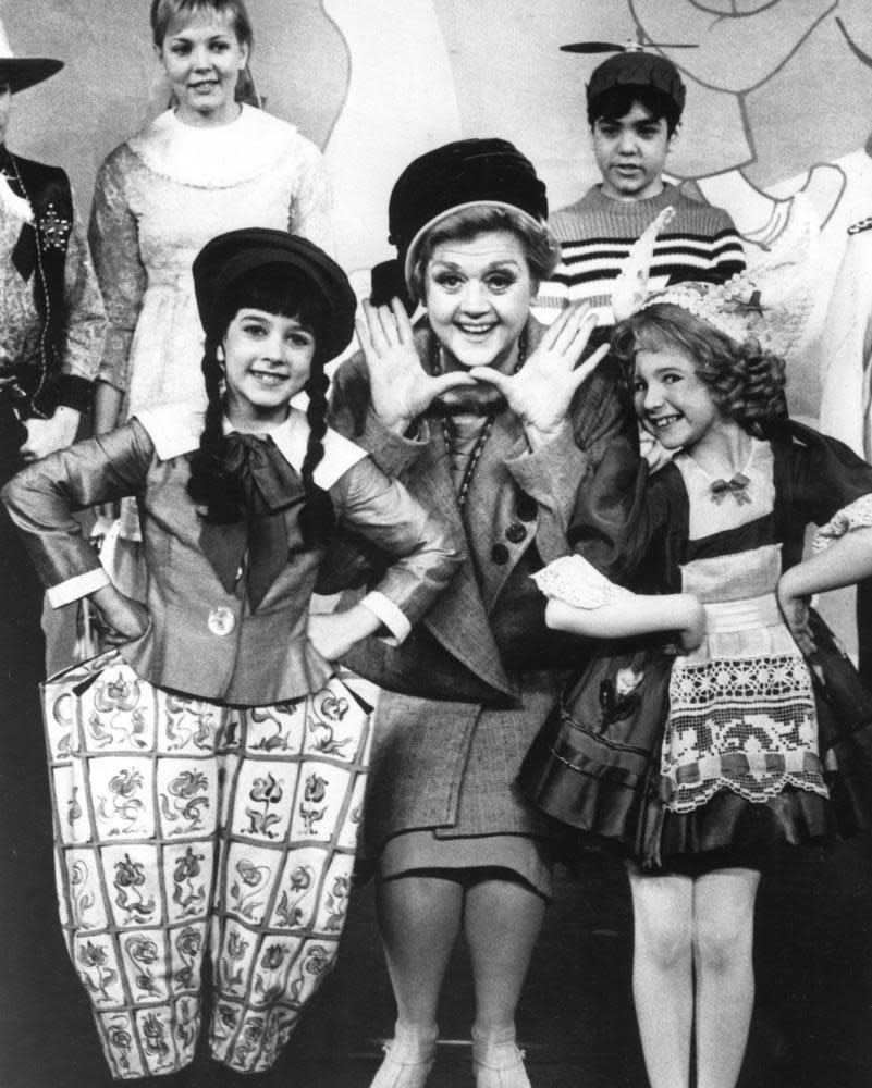 Angela Lansbury with, front left, Lisa Peluso and Bonnie Langford in the 1974 Broadway production of Gypsy