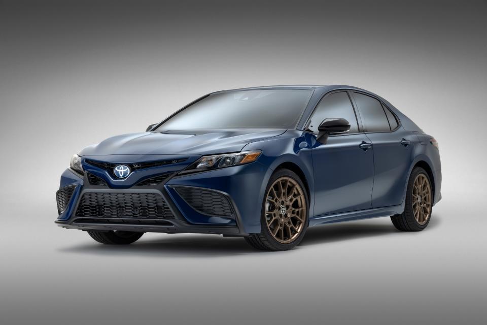 Toyota is recalling 298 of its 2023 Camry and Camry Hybrid (shown here) vehicles because the lug nuts that attach the wheels to the vehicle may be loose, causing wheels to detach, the automaker said in a NHTSA safety report.