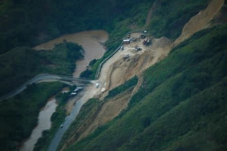 Damage caused by an earthquake in Papua New Guinea is seen in this handout image released March 7, 2018. MAF International/Handout via REUTERS