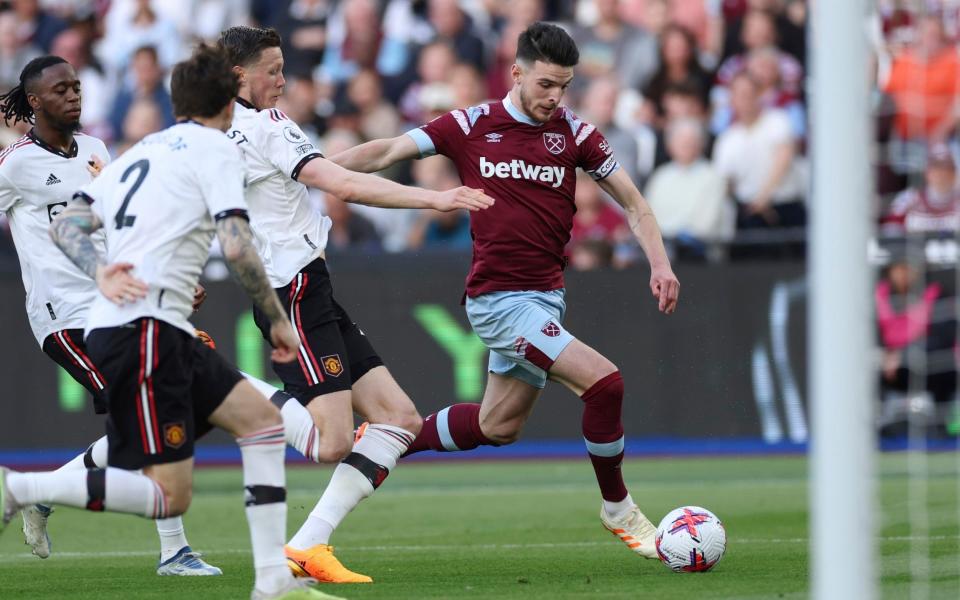 Declan Rice in action for West Ham against Manchester United - What Arsenal must do to avoid another title race collapse - AP/Ian Walton