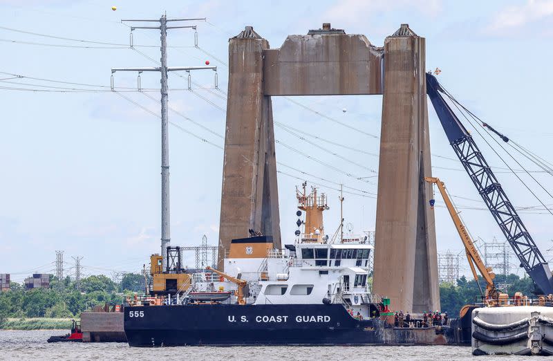 Clean-up continues as Baltimore's main shipping channel prepares to reopen following the collapse of the Francis Scott Key Bridge