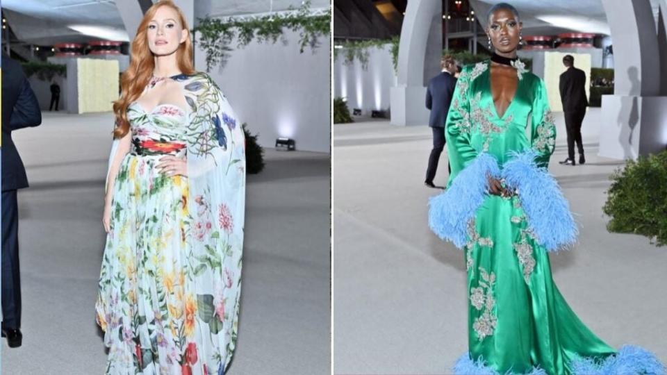 Jessica Chastain (Left) and Jodie Turner-Smith (Right) attend the 2nd Annual Academy Museum Gala