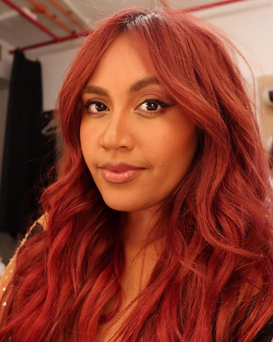 Jessica Mauboy with red hair