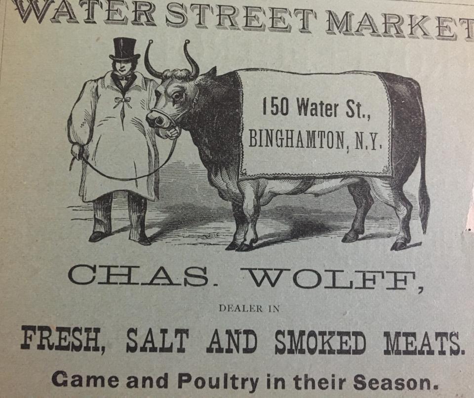 You could buy fresh meats from Charles Wolfe in 1884.