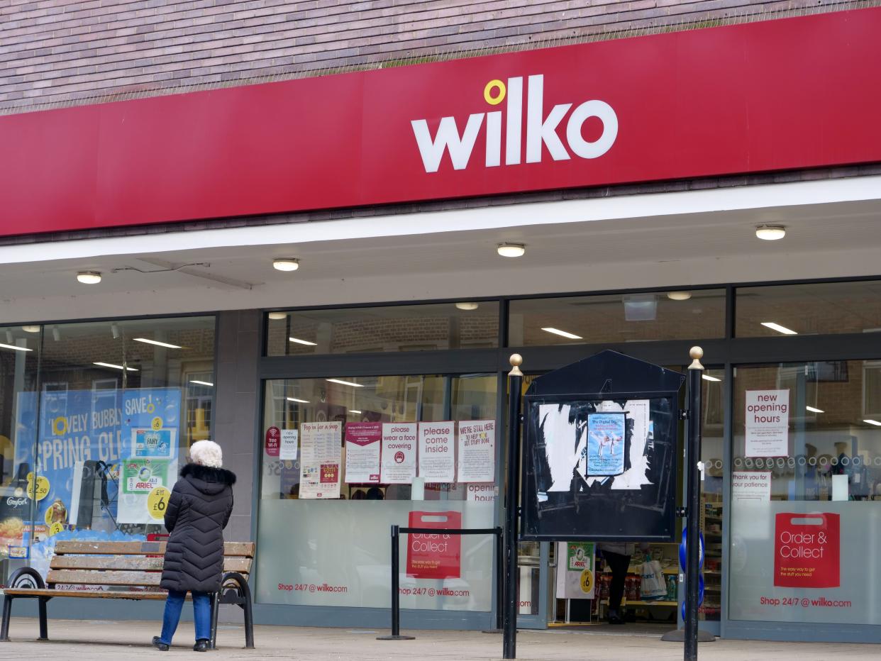 London,UK- January 28,2021: The retail store of Wilko. Wilko is a British high-street retail chain which sells homewares and household goods.