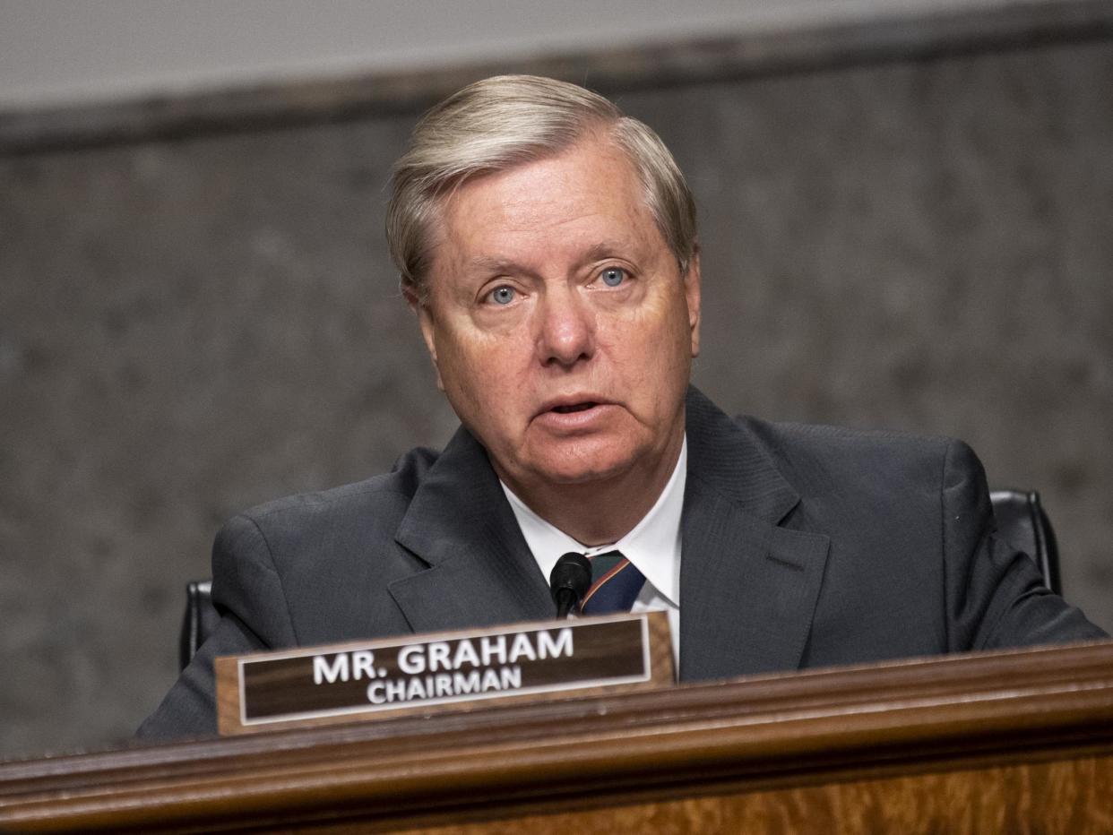Lindsey Graham peaks during a Senate Judiciary Committee nomination hearing for Justin Reed Walker to be United States Circuit Judge for the District of Columbia Circuit: (Getty Images)