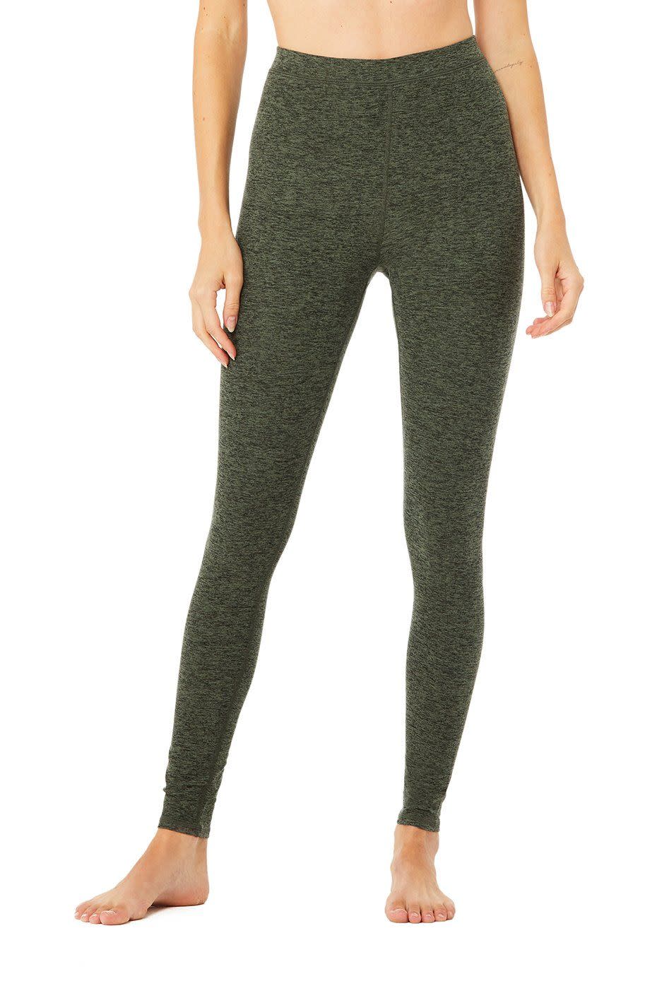 3) High-Waist Alosoft Flow Legging in Hunter Heather