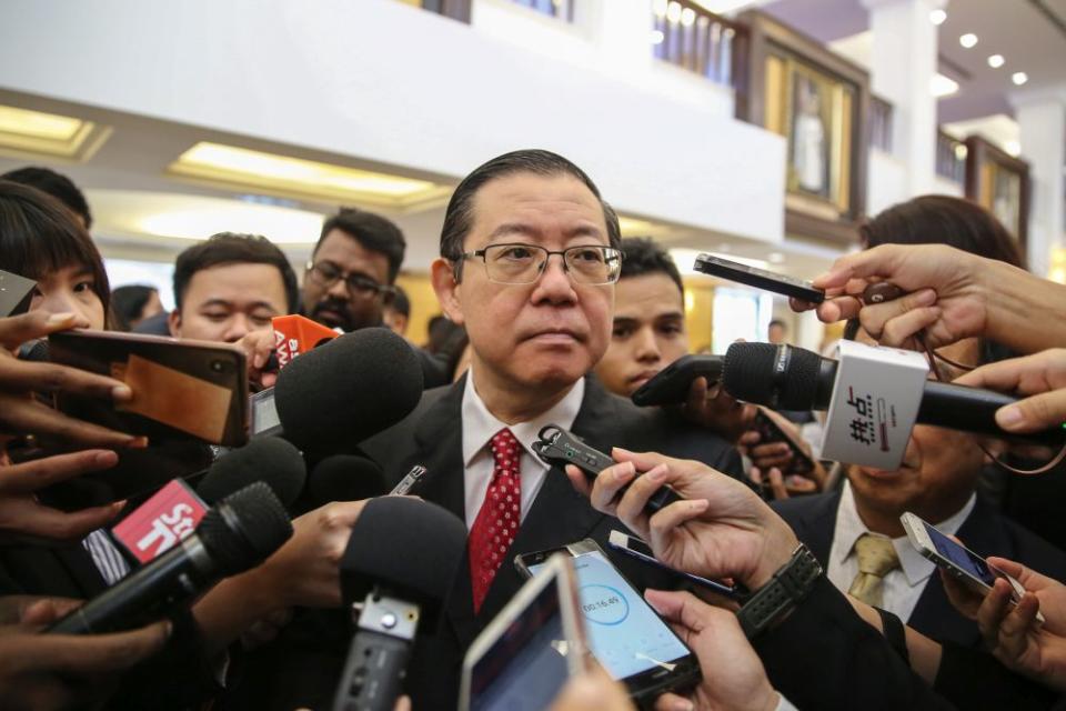 Finance Minister Lim Guan Eng speaks to reporters at Parliament in Kuala Lumpur July 11, 2019. — Picture by Yusof Mat Isa
