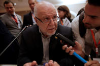 Iranian Oil Minister Bijan Zanganeh talks to reporters during the 15th International Energy Forum Ministerial (IEF15) in Algiers, Algeria September 27, 2016. REUTERS/Ramzi Boudina