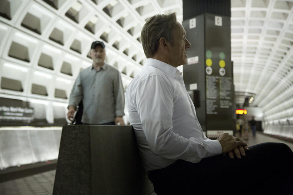 Director David Fincher with Kevin Spacey on the set of Netflix's "House of Cards."<br><br> <a href="http://tv.yahoo.com/features/top-notch-tv/" data-ylk="slk:More Top-Notch TV;elm:context_link;itc:0;sec:content-canvas" class="link ">More Top-Notch TV</a>