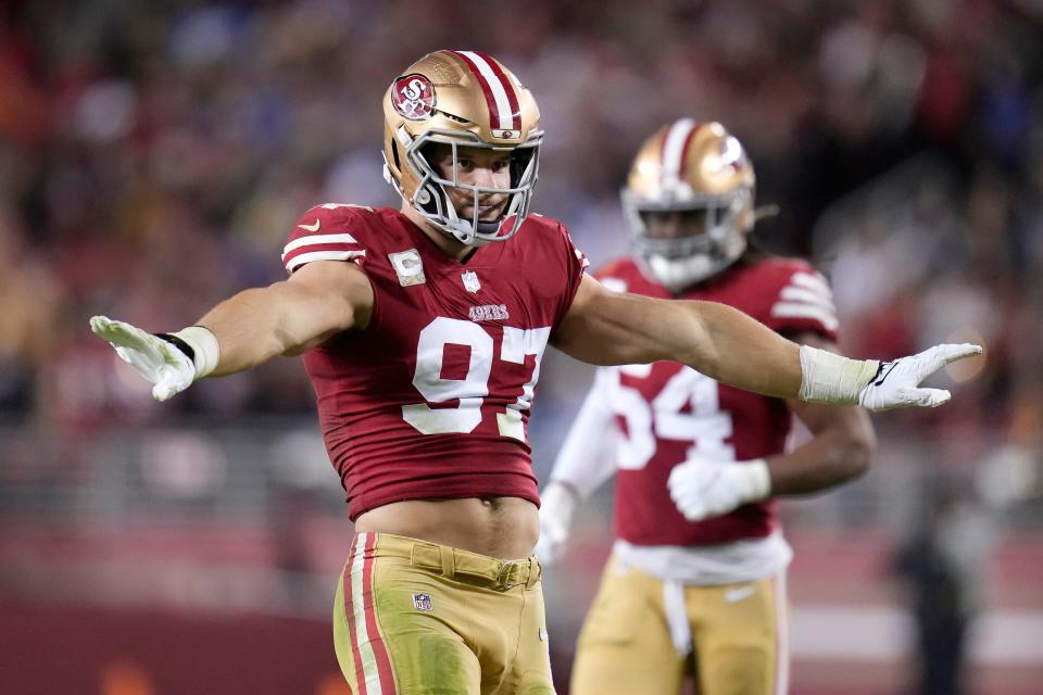 Nick Bosa and the San Francisco 49ers are favorites against the Arizona Cardinals in NFL Week 11.