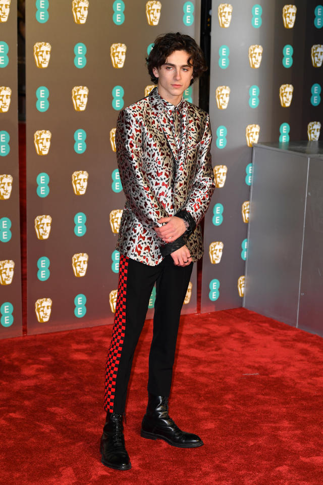 Timothee Chalamet Is the King of the Red Carpet in Sequined Hoodie