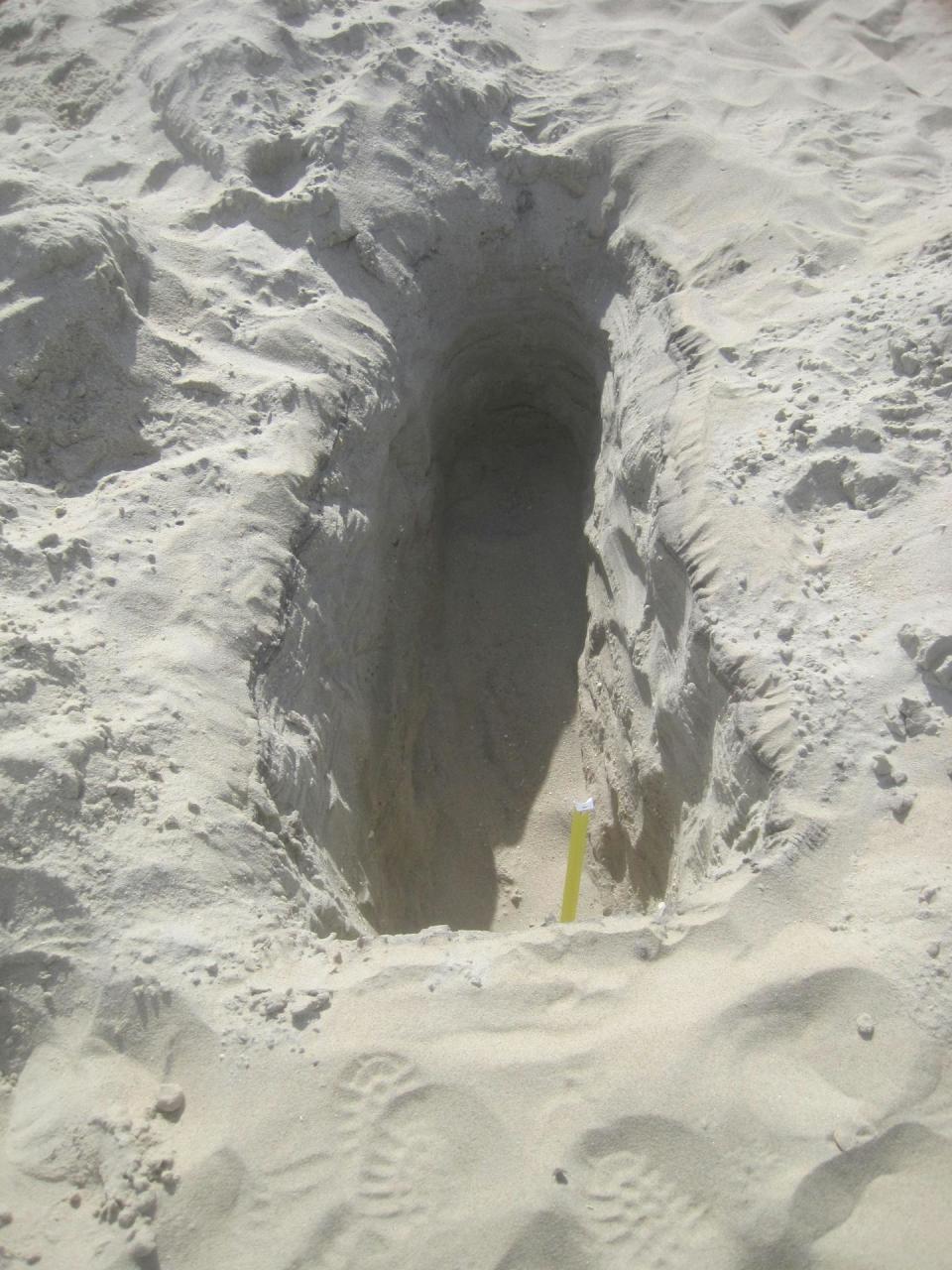 A sand hole from a collapse in New Jersey. Stephen Leatherman