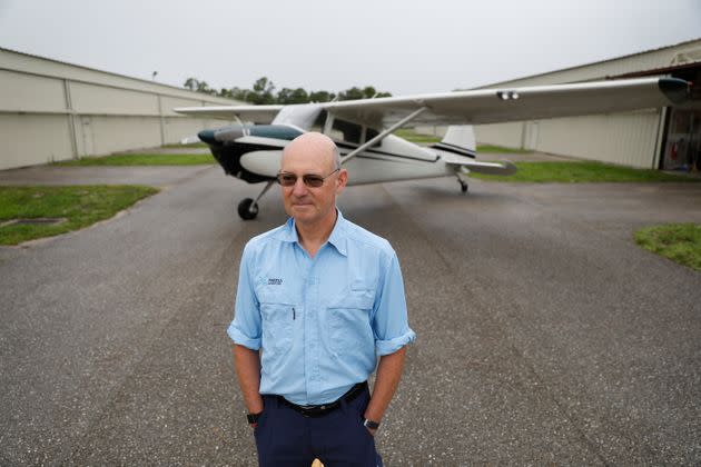 Carl Eisen, a former airline pilot, at the Punta Gorda Airport in Punta Gorda, Florida, in June. In 2016, Eisen created Mindful Aviator, an online course that uses meditation to help pilots handle anxiety. (Photo: Octavio Jones for HuffPost)