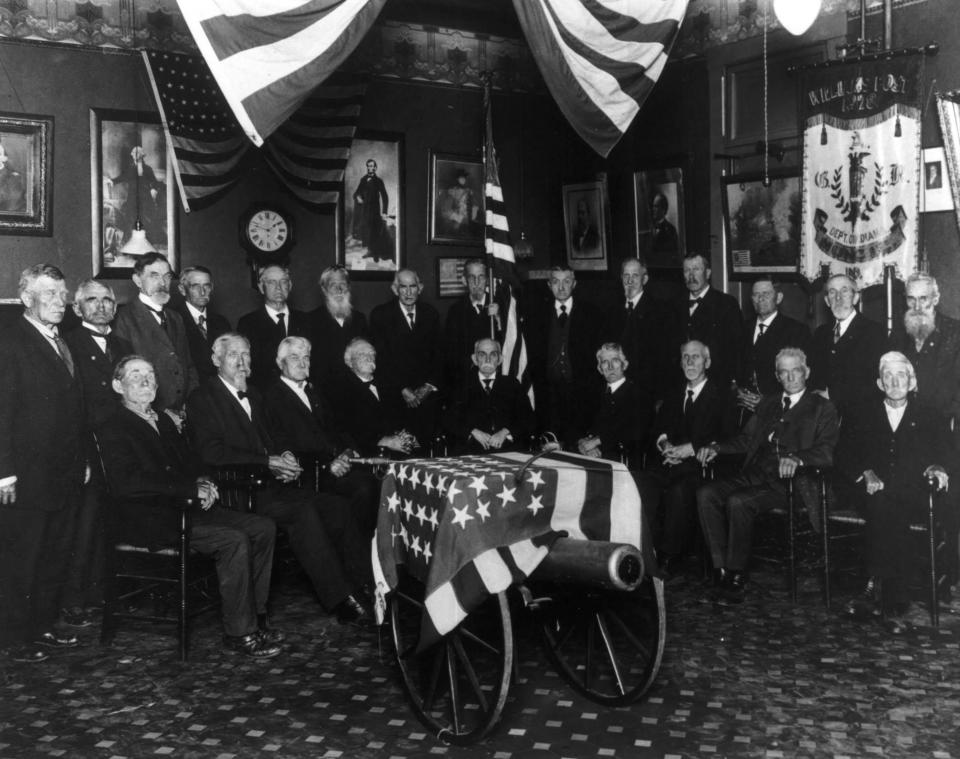 Delaware County G.A.R. members and Union Civil War Veterans posing for a photo circa 1920.