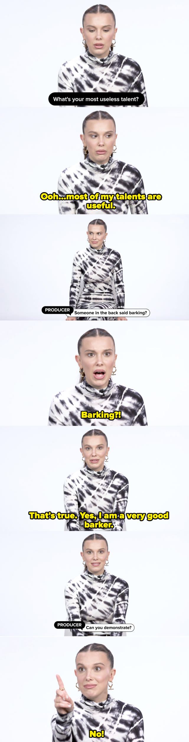 MillieBobbyBrown answers 30 questions as quickly as possible