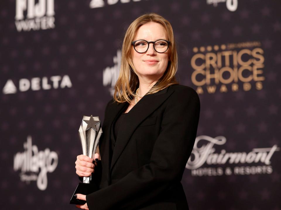 Sarah Polley, winner of the Best Adapted Screenplay award for "Women Talking", poses in the press room during the 28th Annual Critics Choice Awards at Fairmont Century Plaza on January 15, 2023 in Los Angeles, California.