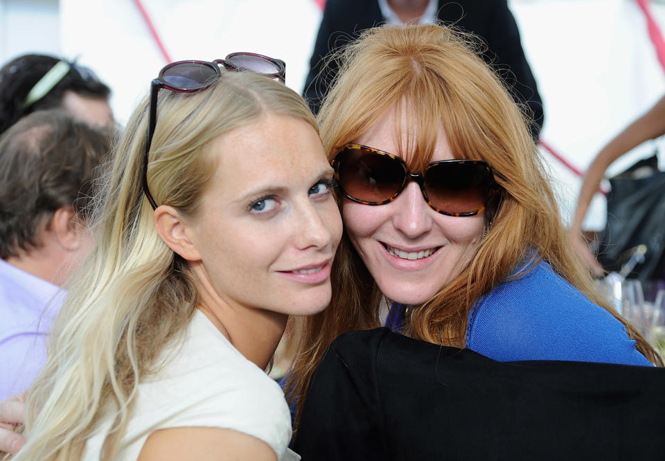 EGHAM, ENGLAND - JULY 24: Poppy Delevingne and Charlotte Tillbury attend the Cartier International Polo Day 2011 at Guards Polo Club, Windsor Great Park on July 24, 2011 in Egham, England. (Photo by Nick Harvey/WireImage)