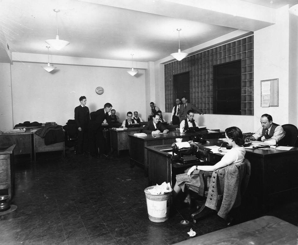 The Asheville Citizen-Times newsroom in 1939, they year it was built at 14 O. Henry Ave.