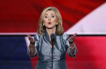 FILE PHOTO - Representative Marsha Blackburn (R-TN) speaks during the final day of the Republican National Convention in Cleveland, Ohio, U.S. July 21, 2016. REUTERS/Mike Segar