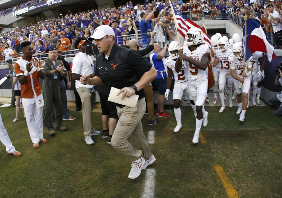 Tom Herman has Texas back in a bowl game in his first season as the Longhorns’ head coach. (AP Photo/Ron Jenkins)