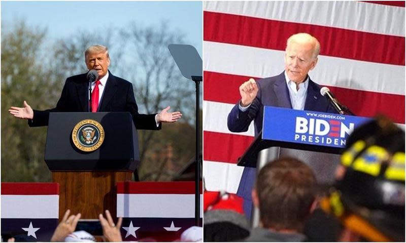 美國總統大選選情非常激烈。（翻攝自Donald J. Trump、Joe Biden粉絲專頁）