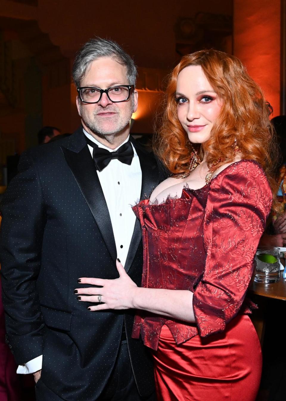 PHOTO: George Bianchini and Christina Hendricks attend The Art of Elysium's 25th Anniversary HEAVEN Gala at The Wiltern on January 06, 2024 in Los Angeles, California. (Araya Doheny/Getty Images)