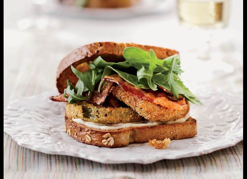 <strong>Get the <a href="http://www.huffingtonpost.com/2011/10/27/fried-green-tomato-blts_n_1059195.html" target="_hplink">Fried Green Tomato BLTs</a> recipe</strong>