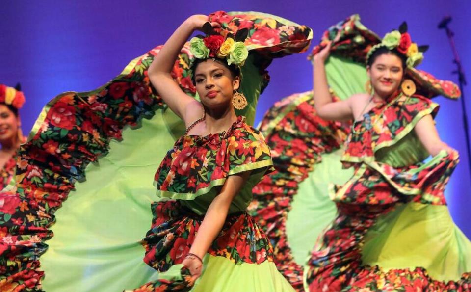 Ballet Folklórico Los Falcones perform dances from Sinaloa during its Joyas de México celebration of its 25th anniversary at the Gallo Center for the Arts on March 9, 2023.