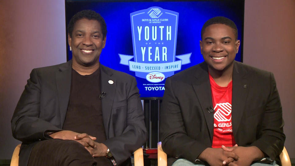 Denzel Washington and BGCA Youth of the Year winner Malachi Haynes. (Photo: Boys & Girls Clubs of America)