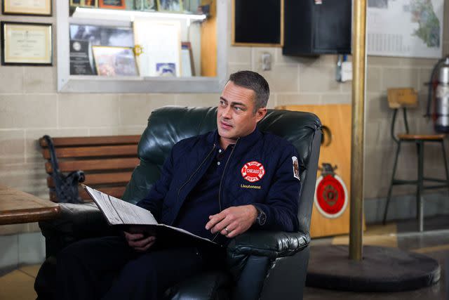 <p>Adrian S Burrows Sr/NBC/Getty</p> Taylor Kinney as Kelly Severide in 'Chicago Fire' season 11.