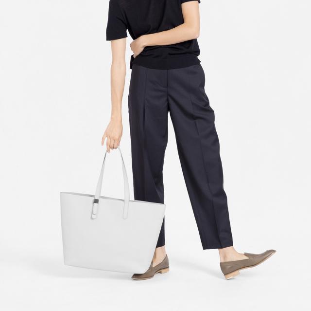 Angelina Jolie With Black Leather Everlane Petra Tote