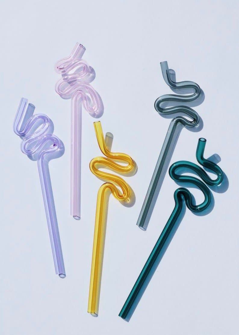 14) Trece Cielos Wobbly Glass Drinking Straw