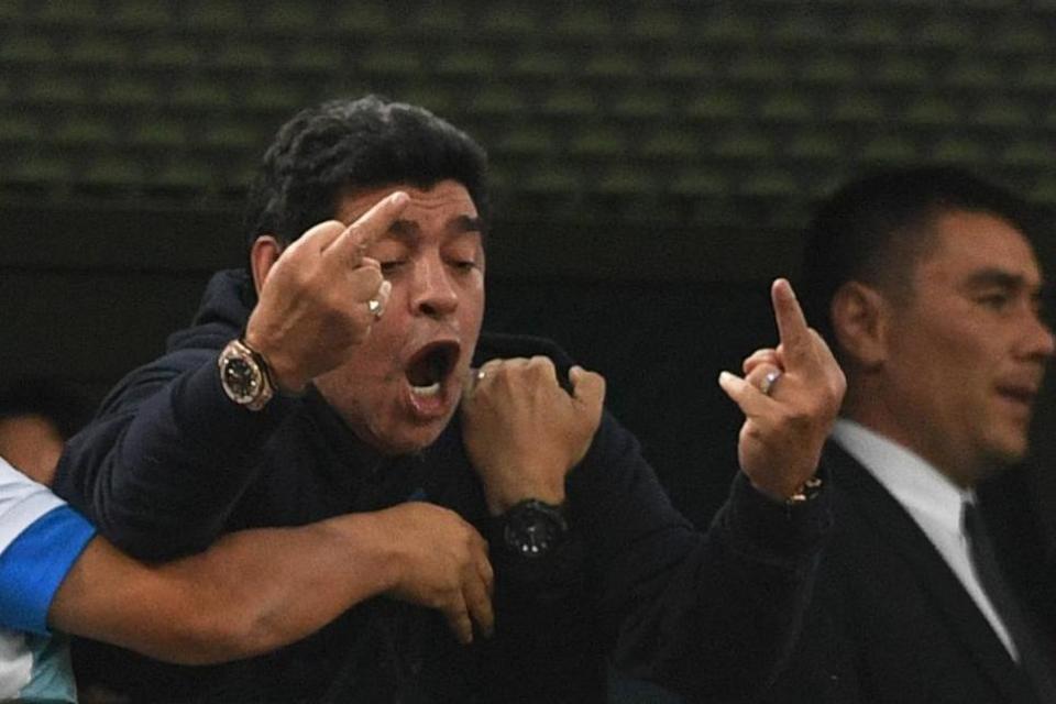 Diego Maradona blames bizarre World Cup behaviour on white wine binge in VIP box