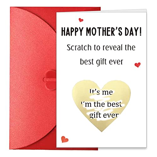 Funny Happy Mother’s Day Card, Naughty Mother’s Day Scratch Off Card, Mother's Day Gift for Mom, Scratch to Reveal the Best Present Ever