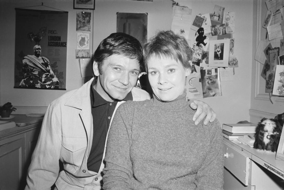 English actress Judi Dench pictured with her fiance, English actor Michael Williams (1935-2001) in London on 23rd October 1970. (Photo by P. Shirley/Daily Express/Hulton Archive/Getty Images)