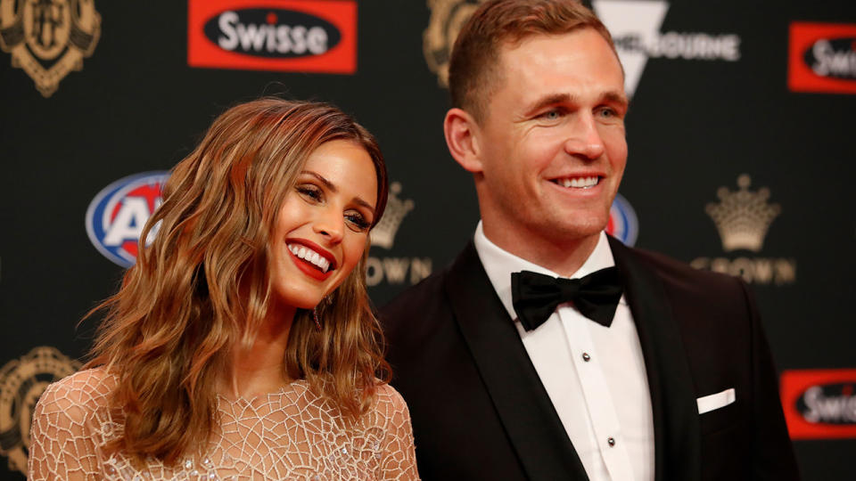 Joel Selwood and Brit Davis, pictured here at the 2018 Brownlow Medal.