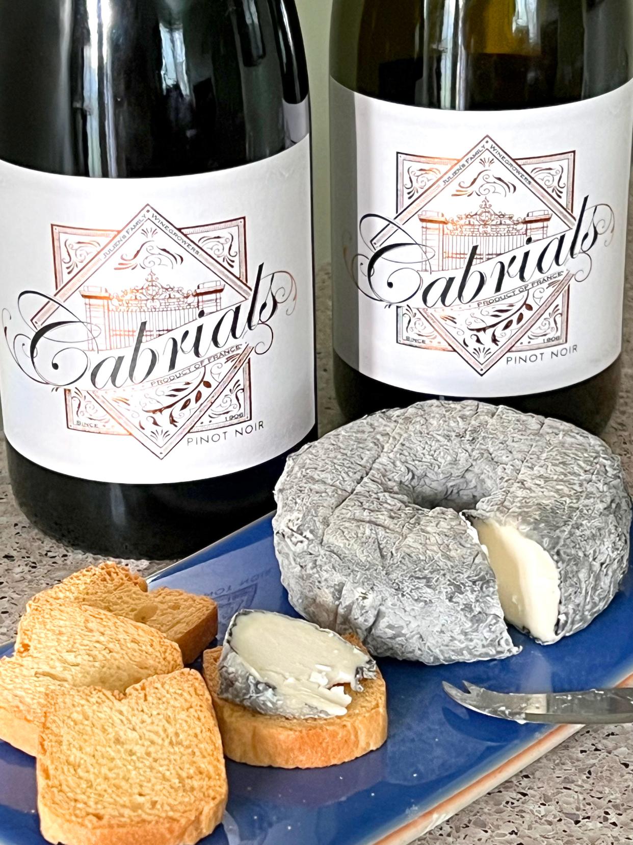 Couronne de Reines goat cheese, a surprise gift from my sister, was exceptional to nibble on with a glass of Domaine de Cabrials pinot noir from France.