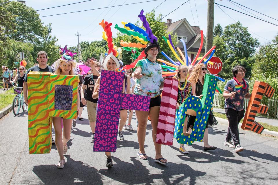 The Pride Parade makes its way up Oakland Street in Warwick in this Times Herald-Record file photo.